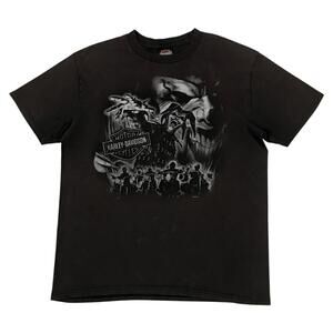 Vintage Harley Davidson Shirt Mens Large L Black Joker Jester Biker Clown 2010